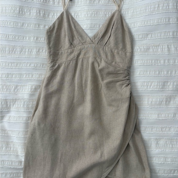 Zara Natural Linen Dress - Picture 2 of 5